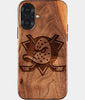 Eco-friendly Anaheim Ducks iPhone 17 Case - Carved Wood Custom Anaheim Ducks Gift For Him - Monogrammed Personalized iPhone 17 Cover By Engraved In Nature