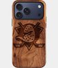 Eco-friendly Anaheim Ducks iPhone 17 Pro Max Case - Carved Wood Custom Anaheim Ducks Gift For Him - Monogrammed Personalized iPhone 17 Pro Max Cover By Engraved In Nature
