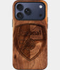Eco-friendly Arsenal FC iPhone 17 Pro Case - Carved Wood Custom Arsenal FC Gift For Him - Monogrammed Personalized iPhone 17 Pro Cover By Engraved In Nature