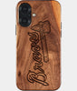 Eco-friendly Atlanta Braves iPhone 17 Case - Carved Wood Custom Atlanta Braves Gift For Him - Monogrammed Personalized iPhone 17 Cover By Engraved In Nature