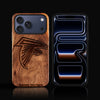Custom Atlanta Falcons iPhone 17/17 Pro/17 Pro Max/17 Air Case - Carved Wood Falcons Cover