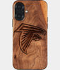 Eco-friendly Atlanta Falcons iPhone 17 Case - Carved Wood Custom Atlanta Falcons Gift For Him - Monogrammed Personalized iPhone 17 Cover By Engraved In Nature