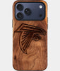 Eco-friendly Atlanta Falcons iPhone 17 Pro Case - Carved Wood Custom Atlanta Falcons Gift For Him - Monogrammed Personalized iPhone 17 Pro Cover By Engraved In Nature