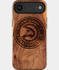 Eco-friendly Atlanta Hawks iPhone 17 Air Case - Carved Wood Custom Atlanta Hawks Gift For Him - Monogrammed Personalized iPhone 17 Air Cover By Engraved In Nature