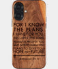 Custom Bible Verse Phone 17 Case Personalized Wood Engraved Religious Gifts For Christians Christian Gifts For Men And Women Jeremiah 29:11 engraved with your favorite Bible verse. This personalized scripture phone case lets you showcase any verse from Genesis to Revelation. Ideal as a gift for baptisms, congregation gifts, pastor gifts, confirmations, birthdays, or daily encouragement for Christians.