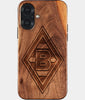 Eco-friendly Borussia Monchengladbach iPhone 17 Case - Carved Wood Custom Borussia Monchengladbach Gift For Him - Monogrammed Personalized iPhone 17 Cover By Engraved In Nature