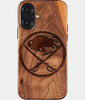 Eco-friendly Buffalo Sabres iPhone 17 Case - Carved Wood Custom Buffalo Sabres Gift For Him - Monogrammed Personalized iPhone 17 Cover By Engraved In Nature