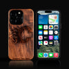 Custom Calgary Flames iPhone 16/16 Pro/16 Pro Max/16 Plus Case - Carved Wood Calgary Flames Cover