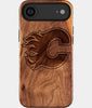 Eco-friendly Calgary Flames iPhone 17 Air Case - Carved Wood Custom Calgary Flames Gift For Him - Monogrammed Personalized iPhone 17 Air Cover By Engraved In Nature