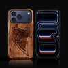 Custom Carolina Panthers iPhone 17/17 Pro/17 Pro Max/17 Air Case - Carved Wood Carolina Panthers Cover