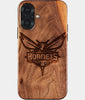Eco-friendly Charlotte Hornets iPhone 17 Case - Carved Wood Custom Charlotte Hornets Gift For Him - Monogrammed Personalized iPhone 17 Cover By Engraved In Nature