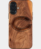 Eco-friendly Chicago Bears iPhone 17 Case - Carved Wood Custom Chicago Bears Gift For Him - Monogrammed Personalized iPhone 17 Cover By Engraved In Nature