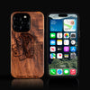 Custom Chicago Blackhawks iPhone 16/16 Pro/16 Pro Max/16 Plus Case - Carved Wood Blackhawks Cover