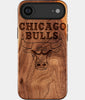 Eco-friendly Chicago Bulls iPhone 17 Air Case - Carved Wood Custom Chicago Bulls Gift For Him - Monogrammed Personalized iPhone 17 Air Cover By Engraved In Nature
