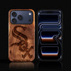 Custom Chicago White Sox iPhone 17/17 Pro/17 Pro Max/17 Air Case - Carved Wood White Sox Cover