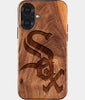 Eco-friendly Chicago White Sox iPhone 17 Case - Carved Wood Custom Chicago White Sox Gift For Him - Monogrammed Personalized iPhone 17 Cover By Engraved In Nature