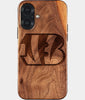 Eco-friendly Cincinnati Bengals iPhone 17 Case - Carved Wood Custom Cincinnati Bengals Gift For Him - Monogrammed Personalized iPhone 17 Cover By Engraved In Nature
