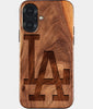Eco-friendly Classic Los Angeles Dodgers iPhone 17 Case. Dodgers 2025 World Series Cases. Carved Wood Custom Los Angeles Dodgers Gift For Him - Monogrammed Personalized iPhone 17 Cover By Engraved In Nature