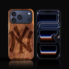 Custom Classic New York Yankees iPhone 17/17 Pro/17 Pro Max/17 Air Case - Carved Wood Yankees Cover