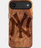 Eco-friendly Classic New York Yankees iPhone 17 Air Case - Carved Wood Custom New York Yankees Gift For Him - Monogrammed Personalized iPhone 17 Air Cover By Engraved In Nature