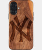 Eco-friendly Classic New York Yankees iPhone 17 Case - Carved Wood Custom New York Yankees Gift For Him - Monogrammed Personalized iPhone 17 Cover By Engraved In Nature