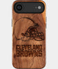 Eco-friendly Cleveland Browns iPhone 17 Air Case - Carved Wood Custom Cleveland Browns Gift For Him - Monogrammed Personalized iPhone 17 Air Cover By Engraved In Nature