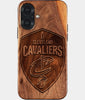 Eco-friendly Cleveland Cavaliers iPhone 17 Case - Carved Wood Custom Cleveland Cavaliers Gift For Him - Monogrammed Personalized iPhone 17 Cover By Engraved In Nature