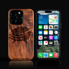 Custom Columbus Blue Jackets iPhone 16/16 Pro/16 Pro Max/16 Plus Case - Carved Wood Blue Jackets Cover