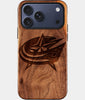 Eco-friendly Columbus Blue Jackets iPhone 17 Pro Case - Carved Wood Custom Columbus Blue Jackets Gift For Him - Monogrammed Personalized iPhone 17 Pro Cover By Engraved In Nature