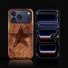 Custom Dallas Cowboys iPhone 17/17 Pro/17 Pro Max/17 Air Case - Carved Wood Cowboys Cover