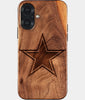 Eco-friendly Dallas Cowboys iPhone 17 Case - Carved Wood Custom Dallas Cowboys Gift For Him - Monogrammed Personalized iPhone 17 Cover By Engraved In Nature