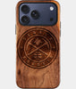 Custom Denver Nuggets iPhone 17/17 Pro/17 Pro Max/17 Air Case - Wood Nuggets Cover - Eco-friendly Denver Nuggets iPhone 17 Case - Carved Wood Custom Denver Nuggets Gift For Him - Monogrammed Personalized iPhone 17 Cover By Engraved In Nature