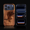 Custom Detroit Lions iPhone 17/17 Pro/17 Pro Max/17 Air Case - Carved Wood Detroit Lions Cover
