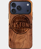 Custom Detroit Pistons iPhone 17/17 Pro/17 Pro Max/17 Air Case - Wood Pistons Cover - Eco-friendly Detroit Pistons iPhone 17 Case - Carved Wood Custom Detroit Pistons Gift For Him - Monogrammed Personalized iPhone 17 Cover By Engraved In Nature