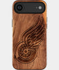 Eco-friendly Detroit Red Wings iPhone 17 Air Case - Carved Wood Custom Detroit Red Wings Gift For Him - Monogrammed Personalized iPhone 17 Air Cover By Engraved In Nature
