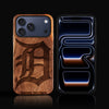 Custom Detroit Tigers iPhone 17/17 Pro/17 Pro Max/17 Air Case - Carved Wood Tigers Cover