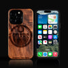 Custom Edmonton Oilers iPhone 16/16 Pro/16 Pro Max/16 Plus Case - Carved Wood Oilers Cover