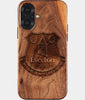 Eco-friendly Everton FC iPhone 17 Case - Carved Wood Custom Everton FC Gift For Him - Monogrammed Personalized iPhone 17 Cover By Engraved In Nature