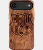 Eco-friendly FC Barcelona iPhone 17 Air Case - Carved Wood Custom FC Barcelona Gift For Him - Monogrammed Personalized iPhone 17 Air Cover By Engraved In Nature
