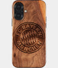 Eco-friendly FC Bayern iPhone 17 Case - Carved Wood Custom FC Bayern Gift For Him - Monogrammed Personalized iPhone 17 Cover By Engraved In Nature