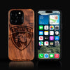 Custom Florida Panthers iPhone 16/16 Pro/16 Pro Max/16 Plus Case - Carved Wood Panthers Cover