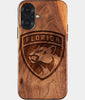 Eco-friendly Florida Panthers iPhone 17 Case - Carved Wood Custom Florida Panthers Gift For Him - Monogrammed Personalized iPhone 17 Cover By Engraved In Nature