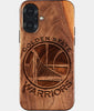 Eco-friendly Golden State Warriors iPhone 17 Case - Carved Wood Custom Golden State Warriors Gift For Him - Monogrammed Personalized iPhone 17 Cover By Engraved In Nature