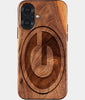 Eco-friendly Green Bay Packers iPhone 17 Case - Carved Wood Custom Green Bay Packers Gift For Him - Monogrammed Personalized iPhone 17 Cover By Engraved In Nature