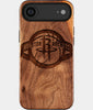 Eco-friendly Houston Rockets iPhone 17 Air Case - Carved Wood Custom Houston Rockets Gift For Him - Monogrammed Personalized iPhone 17 Air Cover By Engraved In Nature