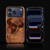 Custom Houston Texans iPhone 17/17 Pro/17 Pro Max/17 Air Case - Carved Wood Texans Cover