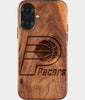 Eco-friendly Indiana Pacers iPhone 17 Case - Carved Wood Custom Indiana Pacers Gift For Him - Monogrammed Personalized iPhone 17 Cover By Engraved In Nature
