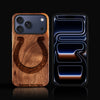Custom Indianapolis Colts iPhone 17/17 Pro/17 Pro Max/17 Air Case - Carved Wood Colts Cover