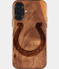 Eco-friendly Indianapolis Colts iPhone 17 Case - Carved Wood Custom Indianapolis Colts Gift For Him - Monogrammed Personalized iPhone 17 Cover By Engraved In Nature