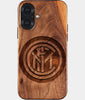 Eco-friendly Inter Milan FC iPhone 17 Case - Carved Wood Custom Inter Milan FC Gift For Him - Monogrammed Personalized iPhone 17 Cover By Engraved In Nature